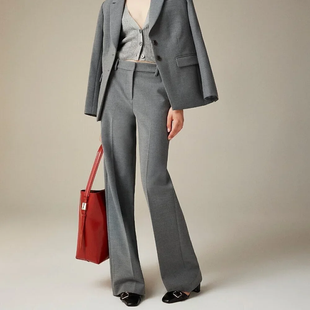 J. Crew Wide Leg Trousers Four Season Stretch Black Size 10 NWOT - Picture 2 of 9